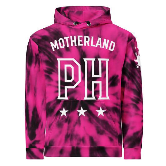 Motherland PH Hoodie | Tie Dye HotPink - black