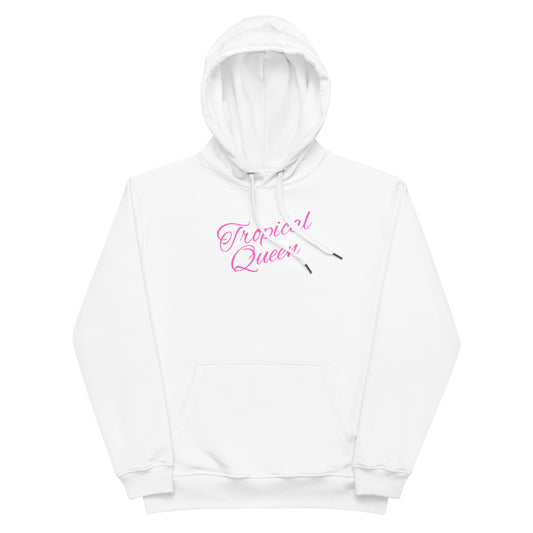 Tropical Queen/Badass Attitude Hoodie | White - Pink