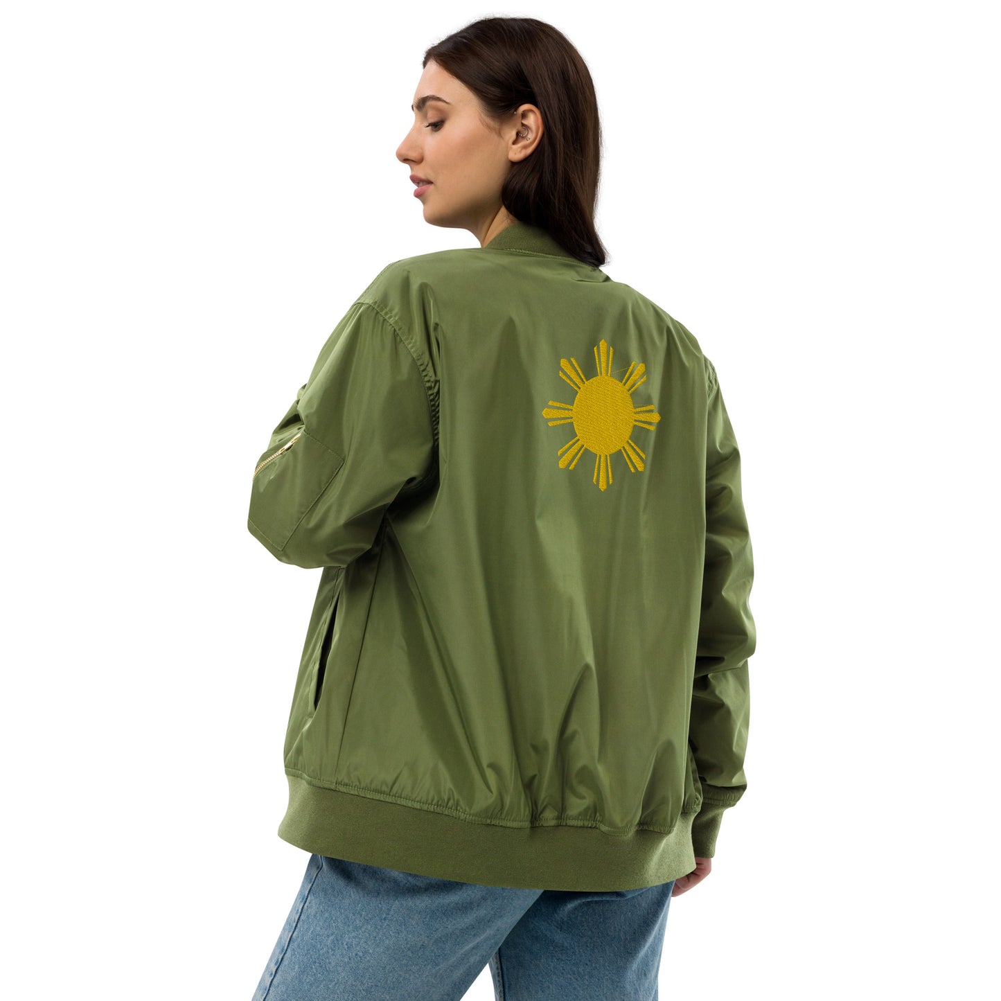 Tropical Queen Bomber Jacket - Army Green | Gold