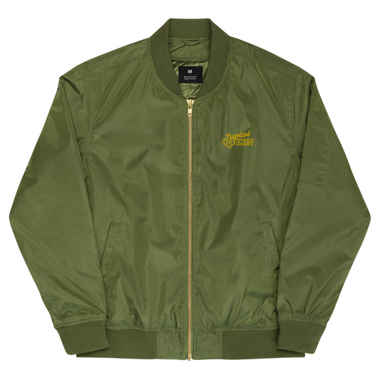 Tropical Queen Bomber Jacket - Army Green | Gold