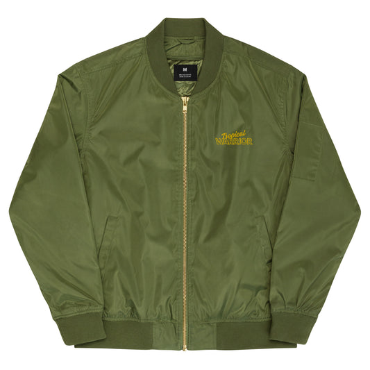 Tropical Warrior Bomber Jacket - Army Green | Gold