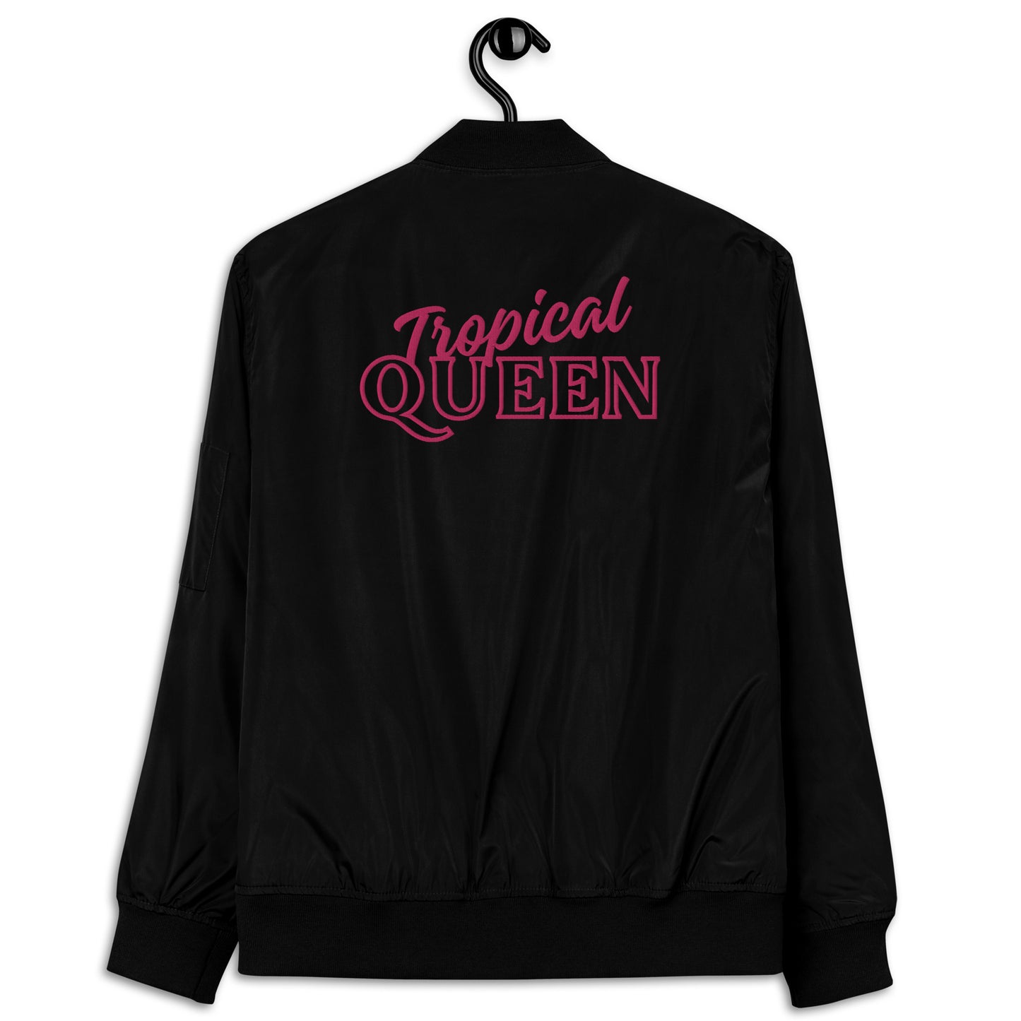 Tropical Queen bomber jacket | Black - Hot Pink