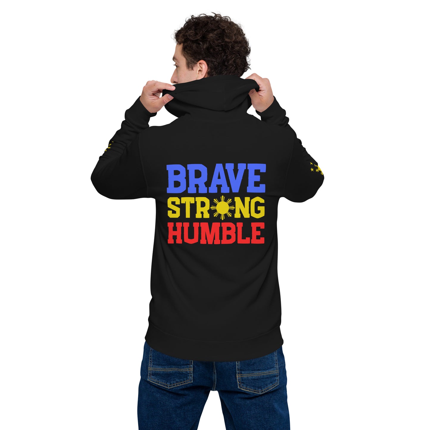 BraveStrongHumble lightweight ZIP-hoodie
