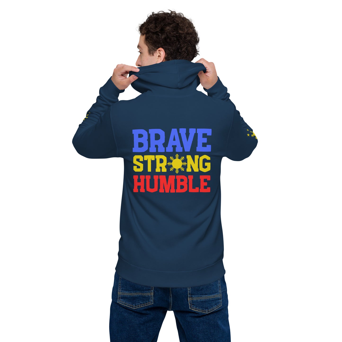 BraveStrongHumble lightweight ZIP-hoodie