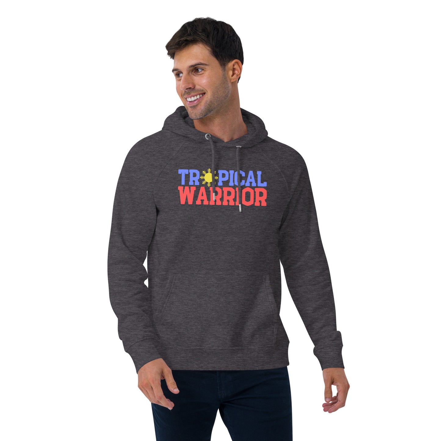 Tropical Warrior raglan hoodie | Dark Grey - Flag color
