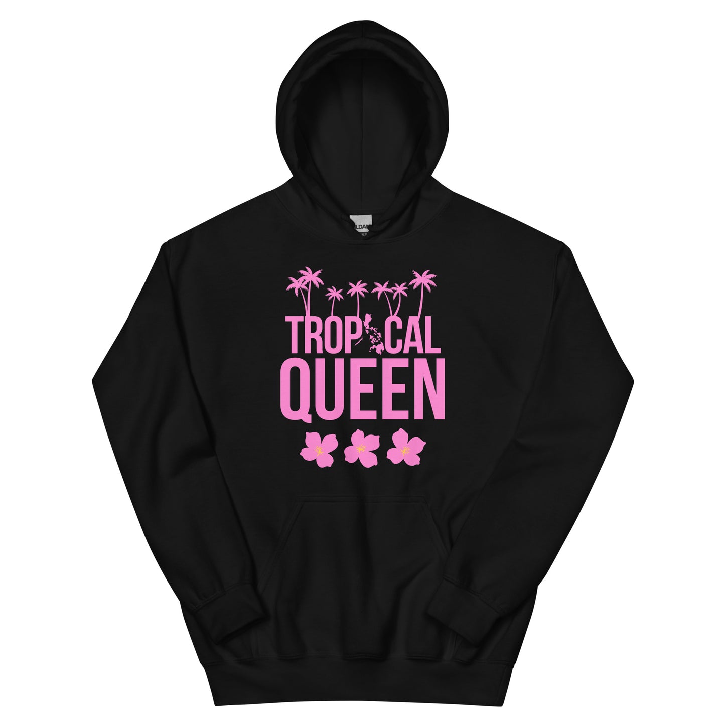 Tropical Queen Hoodie | Black - Pink