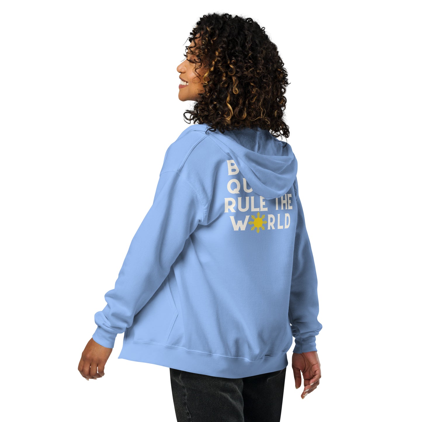 Queens rule the World zip hoodie | Skyblue