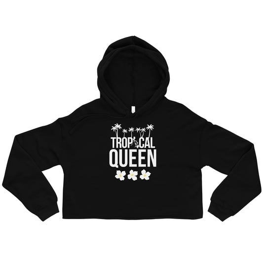 Tropical Queen Crop Hoodie | Black