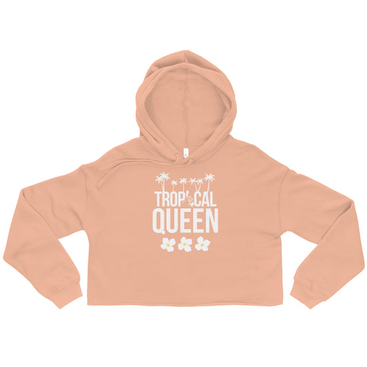 Tropical Queen Crop Hoodie | Peach