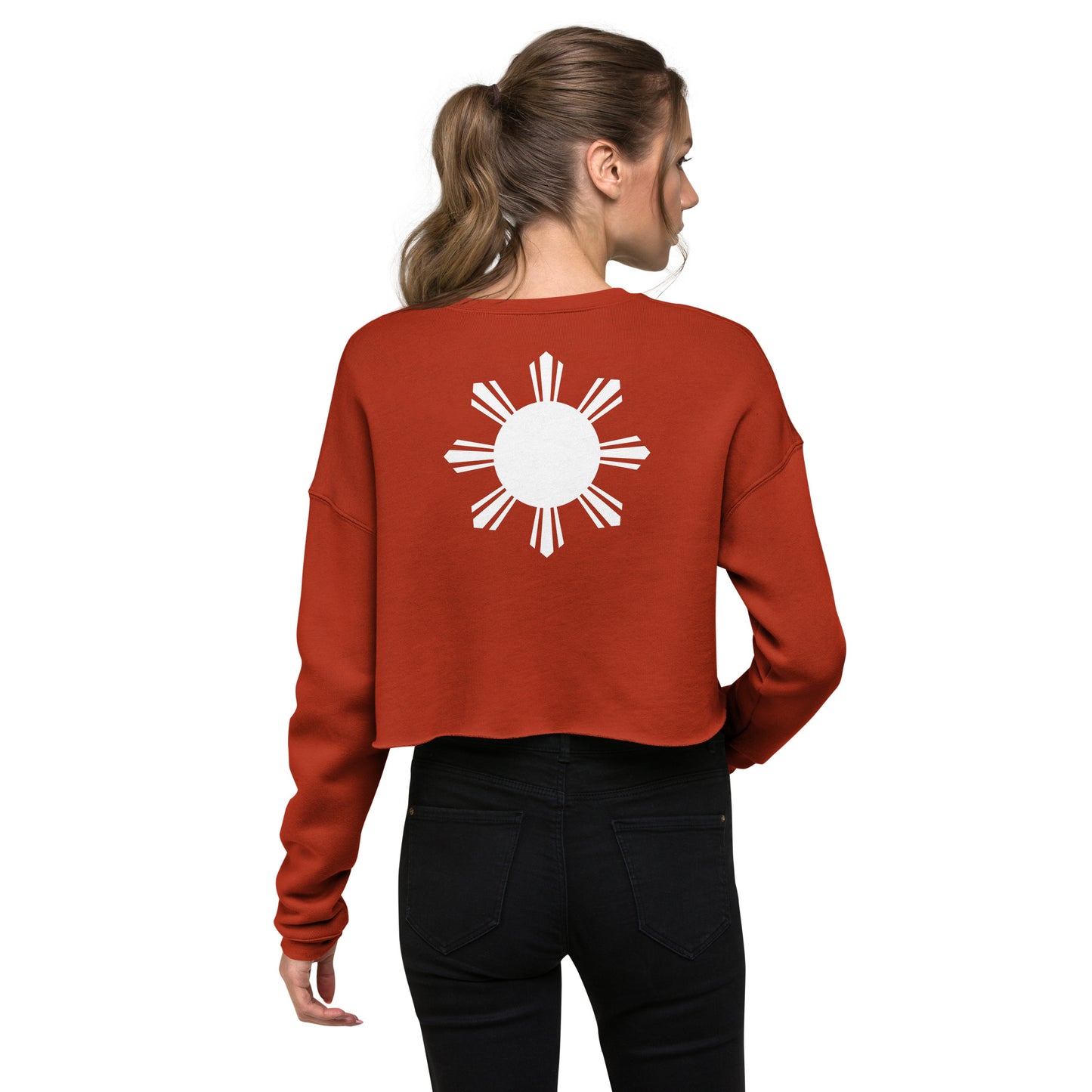 Tropical Queen Crop Sweatshirt | Red